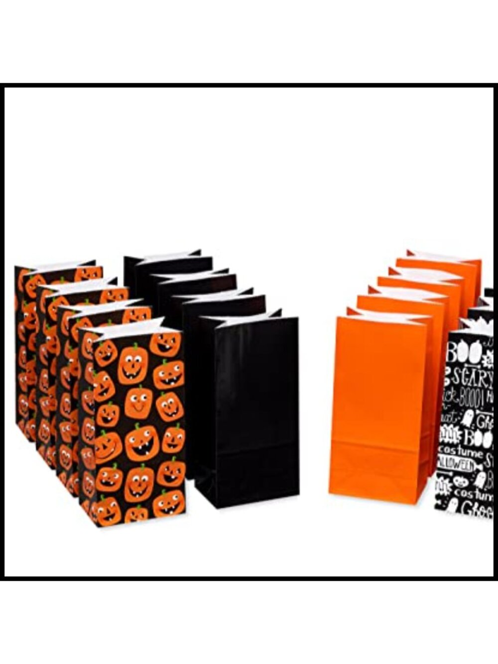 Halloween Goodie Bags 16 Pack Party Favor Treat Bags Pumpkins & Text